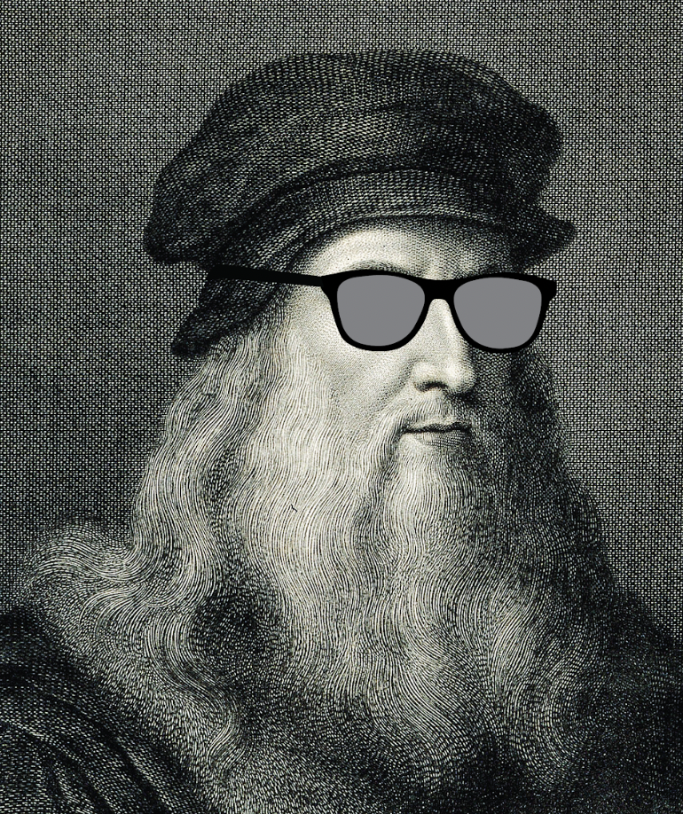 leonardo da vinci wearing sunglasses