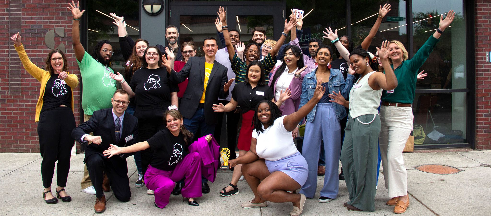 The Shift retail lab team standing in front of the space